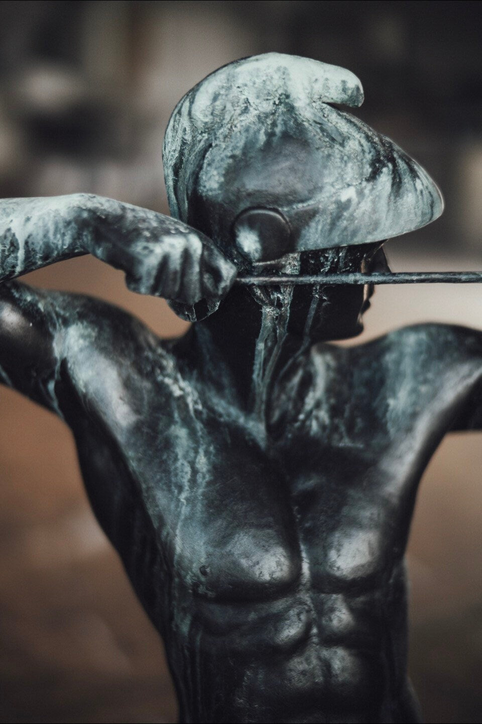 Bogenschütze Skulptur Bronze - Imitation mit Patina / Kopie des Originals von Ernst Moritz Geiger
