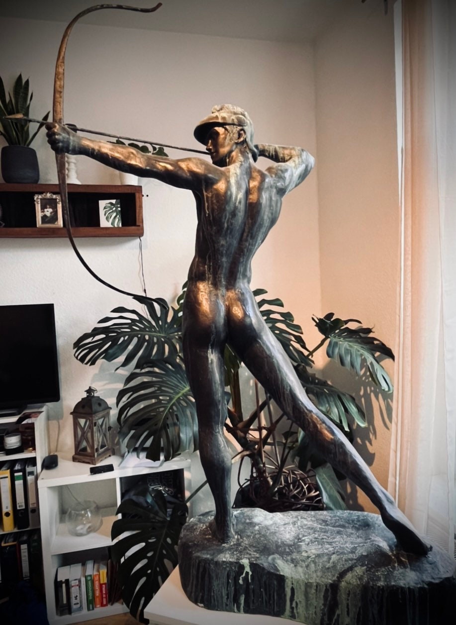 Bogenschütze Skulptur Bronze - Imitation mit Patina / Kopie des Originals von Ernst Moritz Geiger