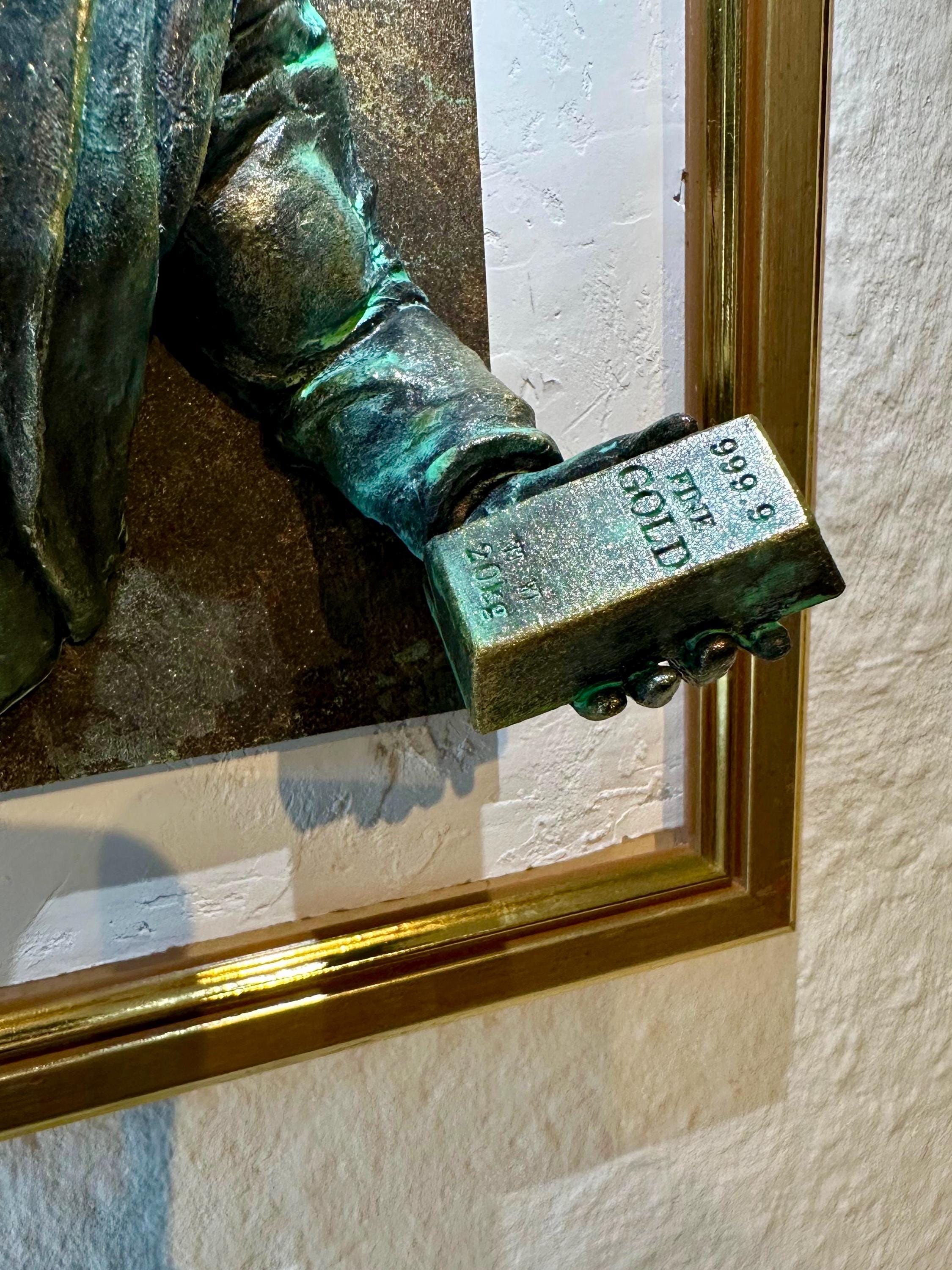 Stock Market Bull Fitness & Finance | Wall Art for Wealth / Health |Handmade Relief for Entrepreneurs and Investors