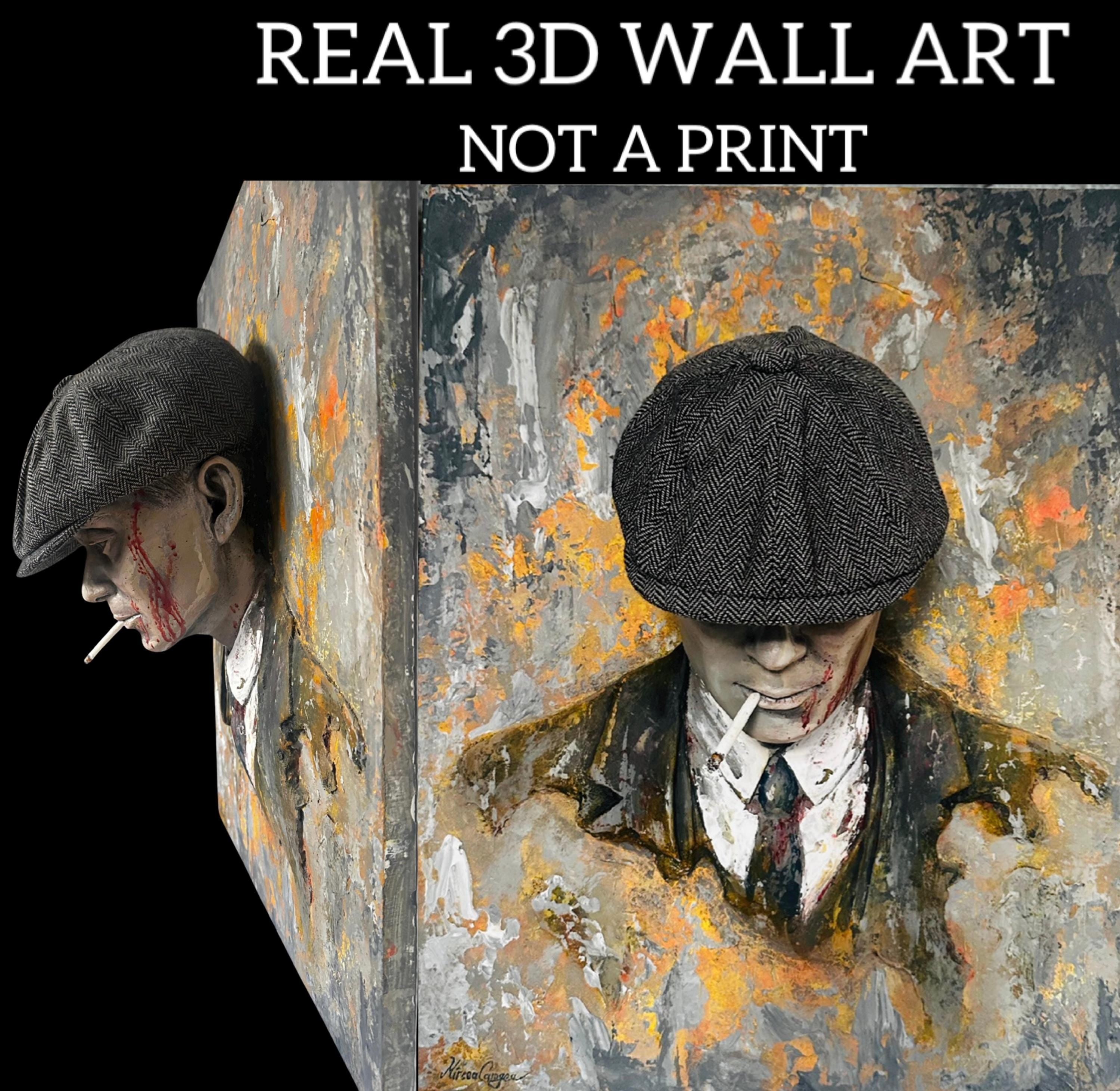 Tommy Shelby 3D Relief Art | Handmade Peaky Blinders Wall Decor