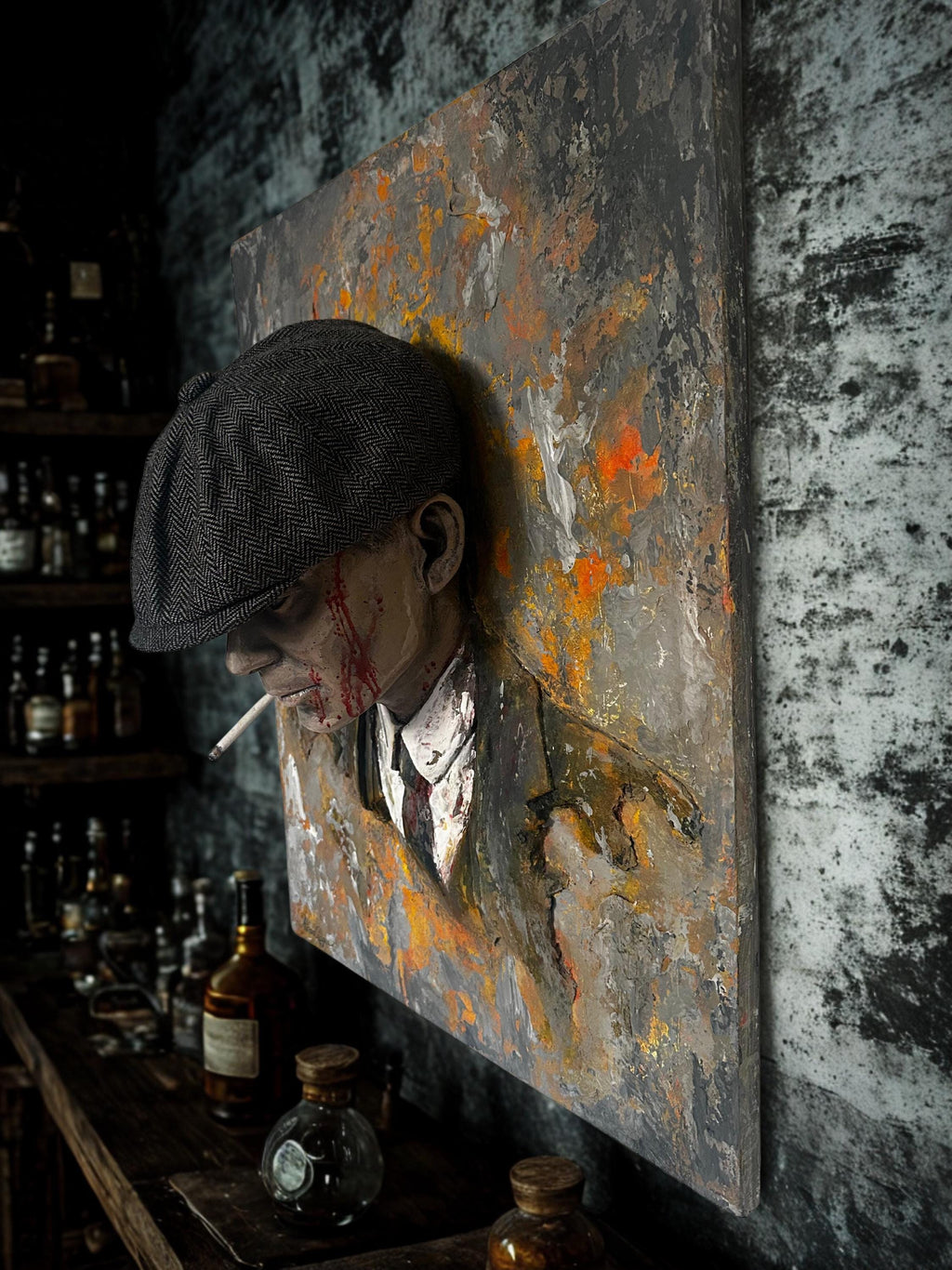 Tommy Shelby 3D Relief Art | Handmade Peaky Blinders Wall Decor