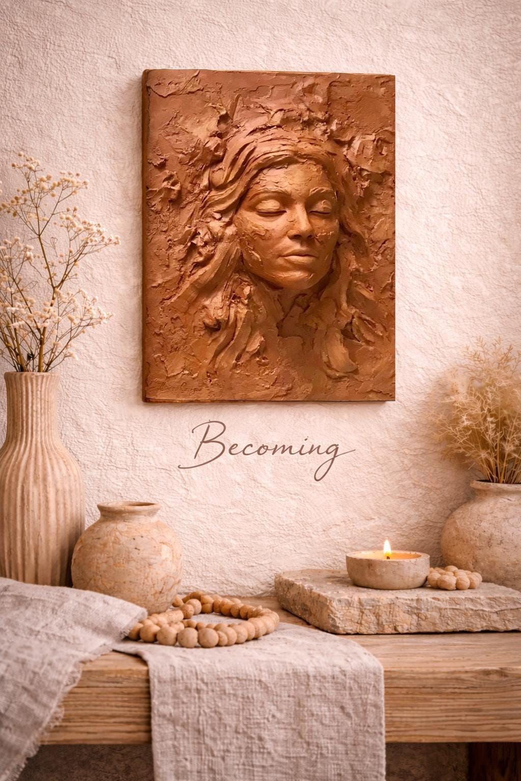 Handmade 3D Wall Art “Becoming“ | Sculptural Decor | Different Colors Available